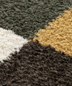 Abstract vloerkleed - Atlas Forma okergeel/groen