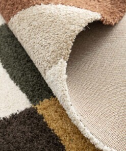 Abstract vloerkleed - Atlas Forma okergeel/groen