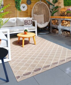 Buitenkleed ruiten - Retreat beige