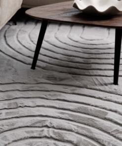 Fluffy vloerkleed rond - Carvy lichtgrijs Fluffy vloerkleed rond - Carvy lichtgrijs