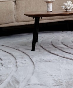 Fluffy vloerkleed rond - Carvy lichtgrijs Fluffy vloerkleed rond - Carvy lichtgrijs