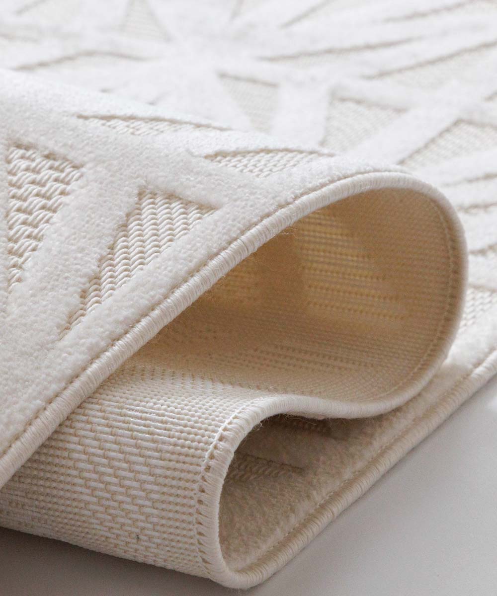 Balkonkleed - Elvora Bloom crème - close up Balkonkleed - Elvora Bloom crème - close up