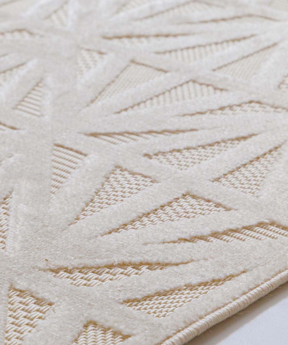 Balkonkleed - Elvora Bloom crème - close up Balkonkleed - Elvora Bloom crème - close up