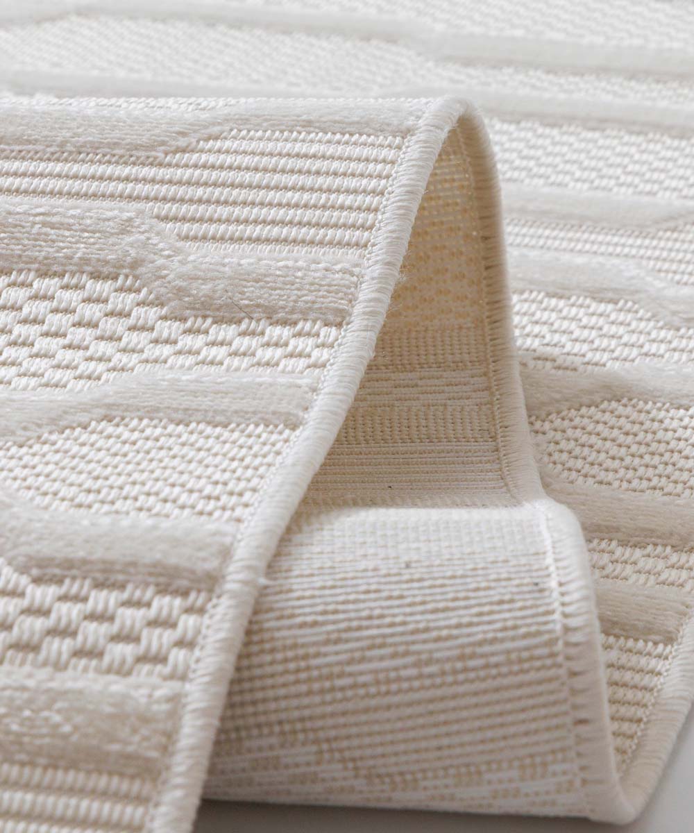 Balkonkleed - Elvora Flow crème - close up Balkonkleed - Elvora Flow crème - close up