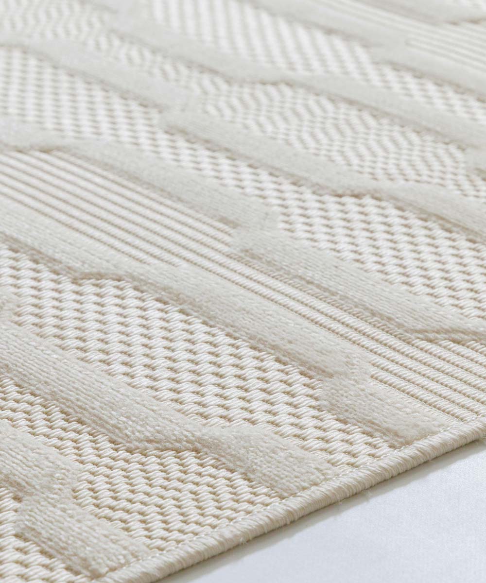 Balkonkleed - Elvora Flow crème - close up Balkonkleed - Elvora Flow crème - close up