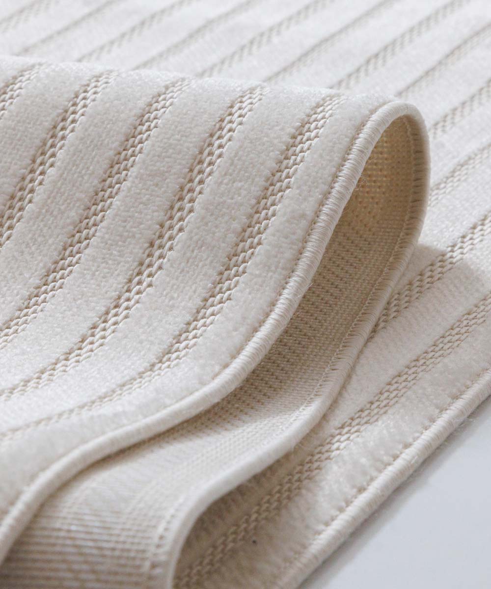 Balkonkleed - Elvora Frame crème - close up Balkonkleed - Elvora Frame crème - close up