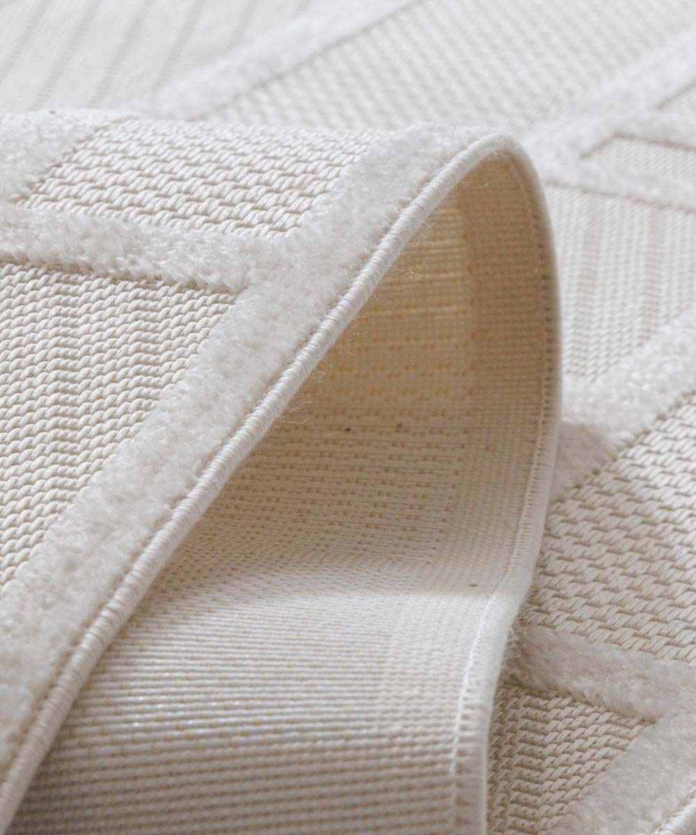 Balkonkleed - Elvora Mosaic crème - close up Balkonkleed - Elvora Mosaic crème - close up