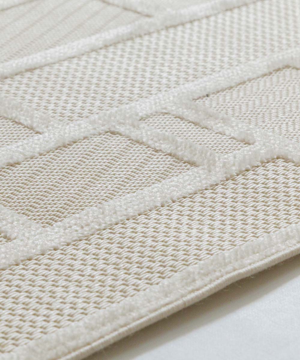 Balkonkleed - Elvora Mosaic crème - close up Balkonkleed - Elvora Mosaic crème - close up