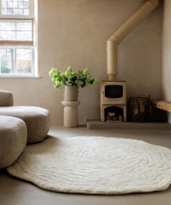 Boomstam vloerkleed - Isdal ivoor - sfeer