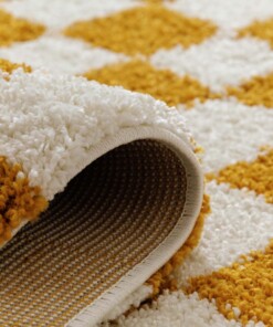 Checkerboard vloerkleed - Check ivoor/goud - close up, thumbnail Checkerboard vloerkleed - Check ivoor/goud - close up, thumbnail