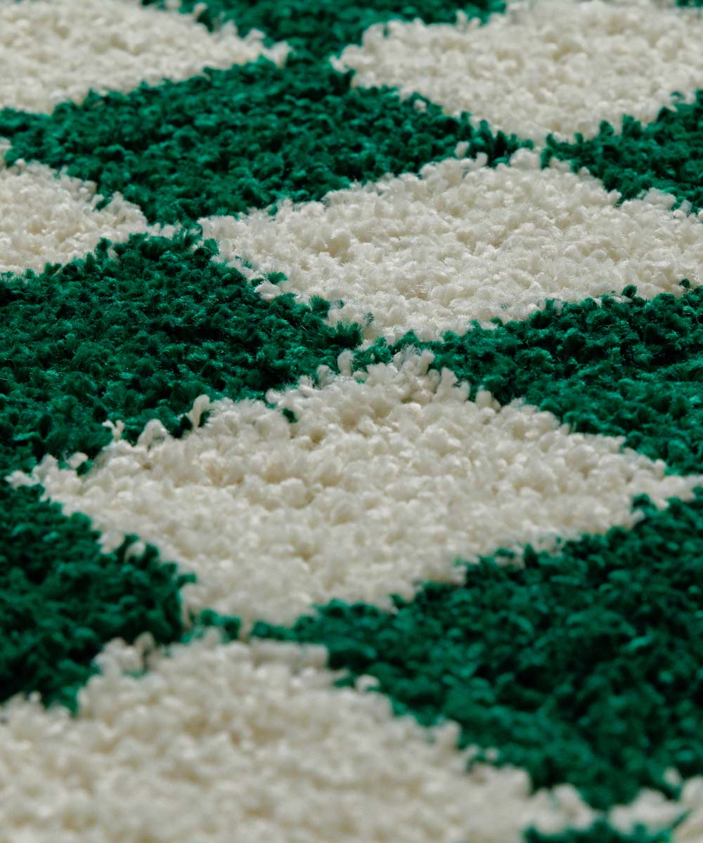 Checkerboard vloerkleed - Check ivoor/jade - close up Checkerboard vloerkleed - Check ivoor/jade - close up