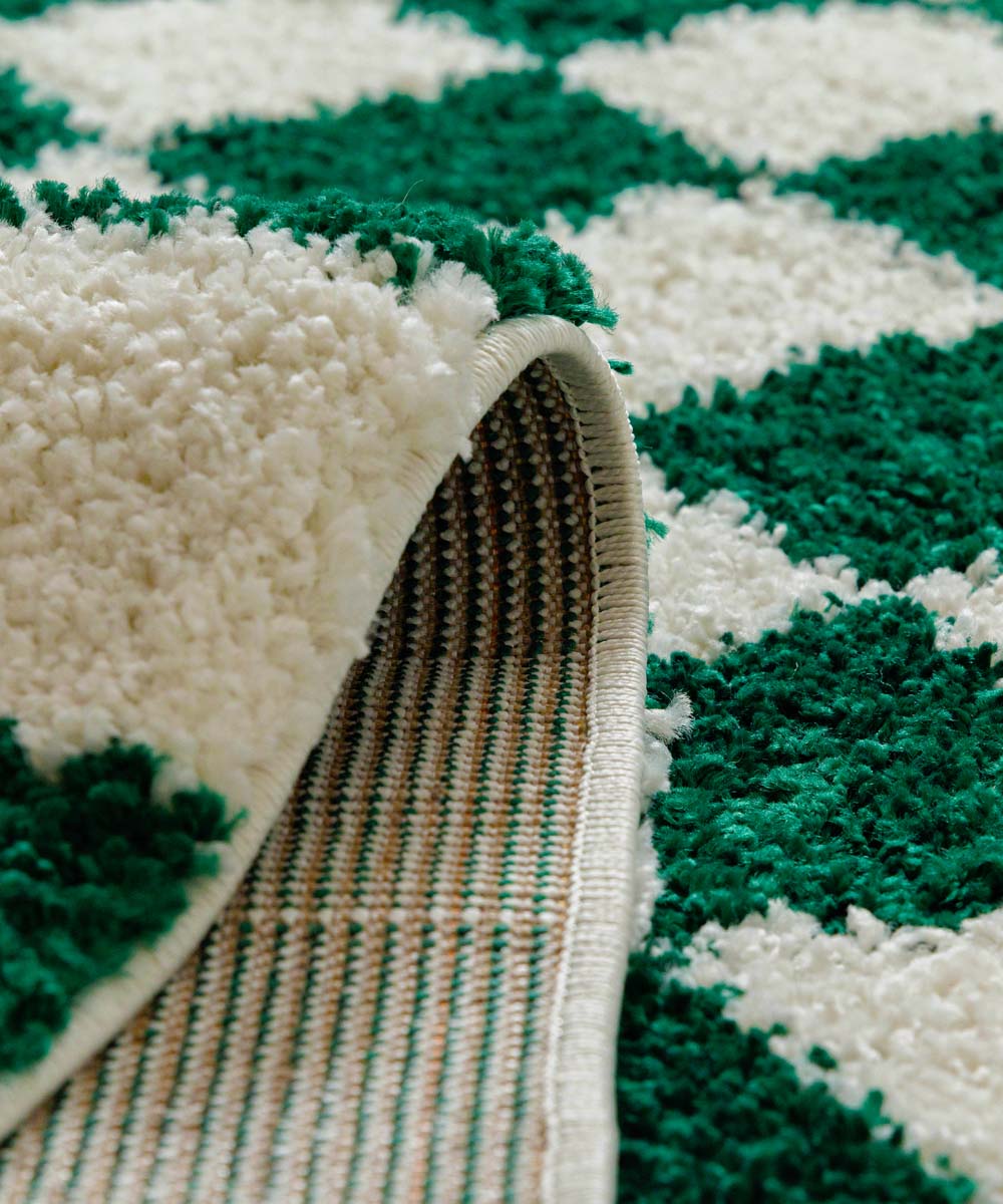 Checkerboard vloerkleed - Check ivoor/jade - close up Checkerboard vloerkleed - Check ivoor/jade - close up