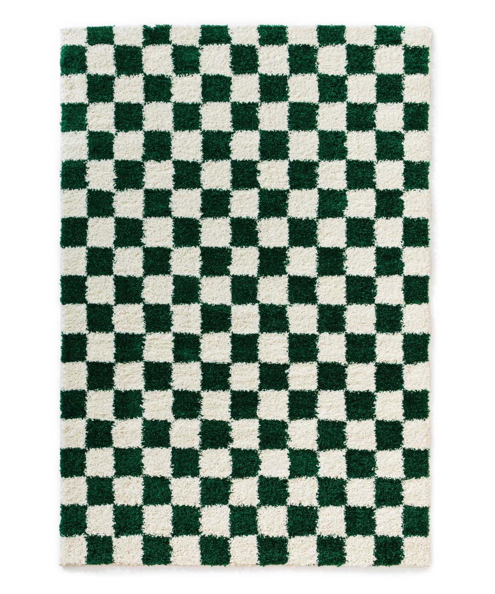 Checkerboard vloerkleed - Check ivoor/jade - overzicht Checkerboard vloerkleed - Check ivoor/jade - overzicht