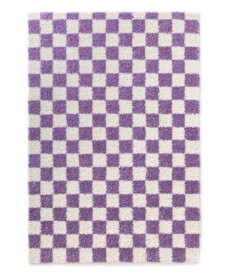 Checkerboard vloerkleed - Check ivoor/lila - overzicht, thumbnail