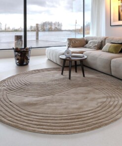 Design vloerkleed rond - Balans Dual beige - sfeer