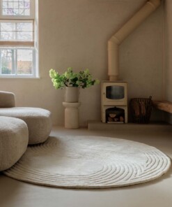 Design vloerkleed rond - Balans Dual ivoor - sfeer