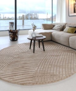 Design vloerkleed rond - Balans Field beige - sfeer
