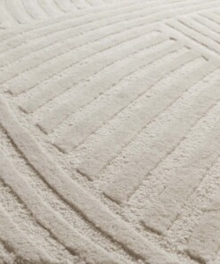 Design vloerkleed rond - Balans Field ivoor - close up