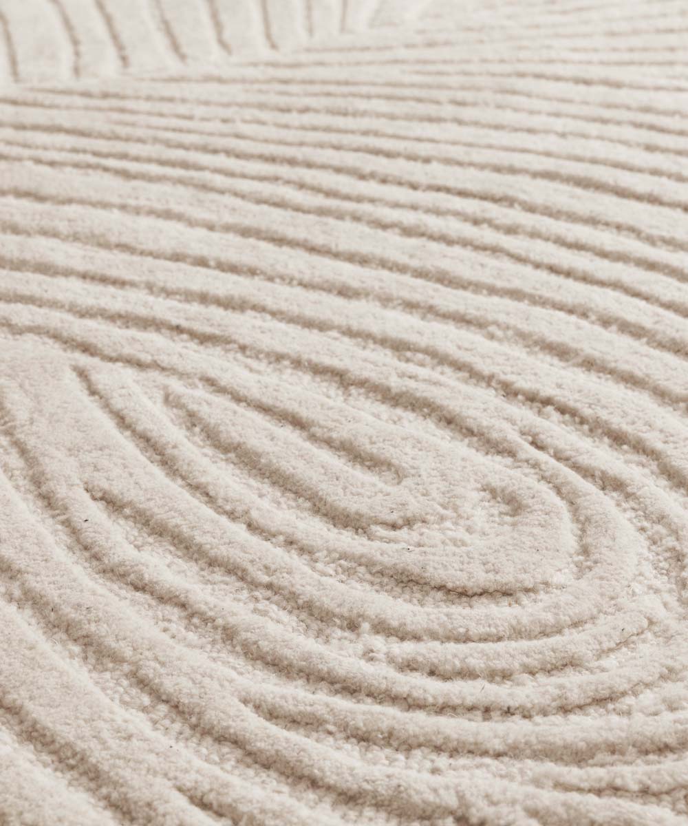 Design vloerkleed rond - Balans Tree ivoor - close up Design vloerkleed rond - Balans Tree ivoor - close up