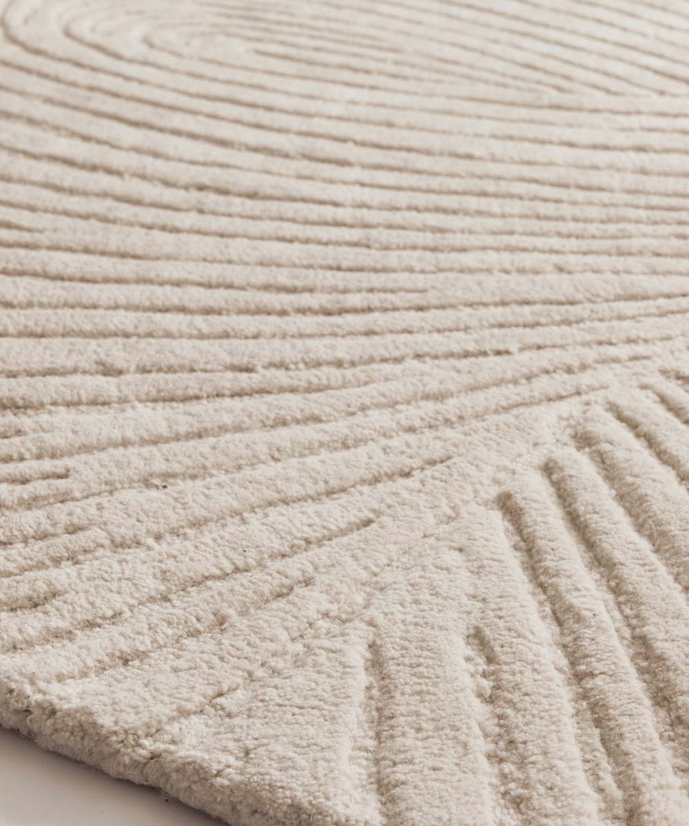 Design vloerkleed rond - Balans Tree ivoor - close up Design vloerkleed rond - Balans Tree ivoor - close up