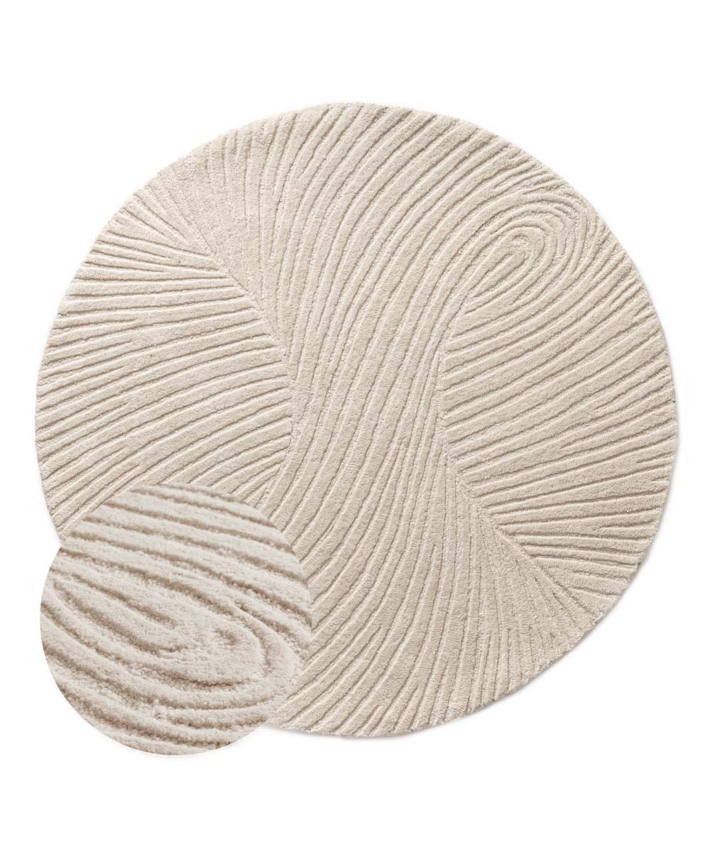 Design vloerkleed rond - Balans Tree ivoor - overzicht Design vloerkleed rond - Balans Tree ivoor - overzicht