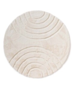 Fluffy vloerkleed rond - Carvy crème - overzicht