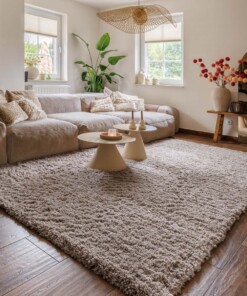 Hoogpolig vloerkleed - Cozy Shaggy - beige - sfeer