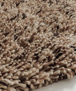 Hoogpolig vloerkleed wol - Aurelia crème/bruin - close up, thumbnail Hoogpolig vloerkleed wol - Aurelia crème/bruin - close up, thumbnail