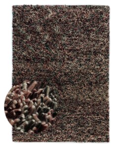 Hoogpolig vloerkleed wol - Aurelia paars - overzicht