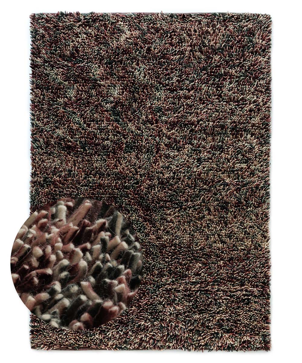 Hoogpolig vloerkleed wol - Aurelia paars - overzicht Hoogpolig vloerkleed wol - Aurelia paars - overzicht