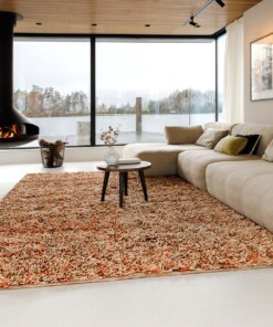 Hoogpolig vloerkleed wol - Aurelia terracotta - sfeer