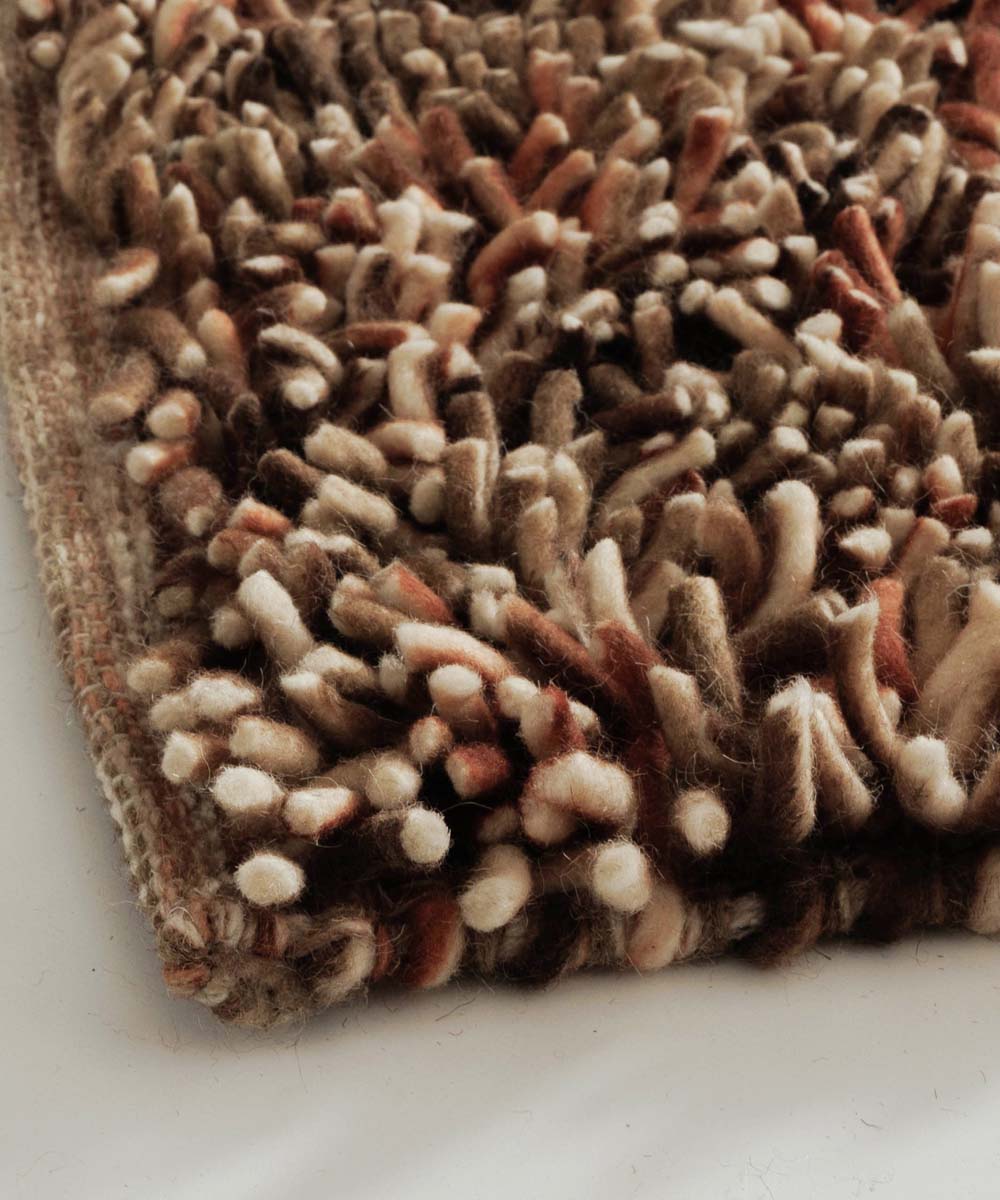 Hoogpolig vloerkleed wol - Aurelia terracotta - close up Hoogpolig vloerkleed wol - Aurelia terracotta - close up