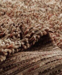 Hoogpolig vloerkleed wol - Aurelia terracotta - close up