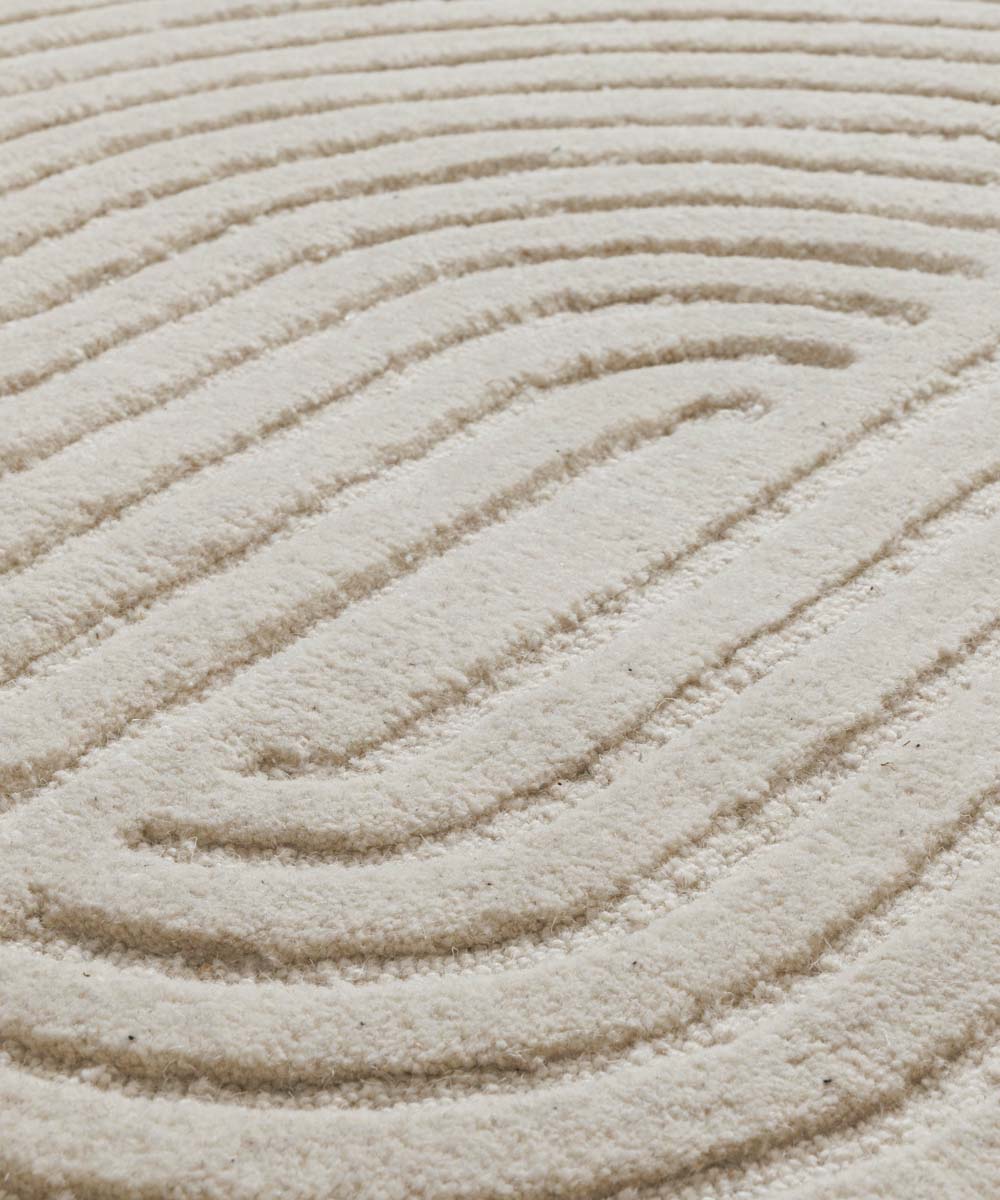 Japandi vloerkleed - Balans ivoor - close up Japandi vloerkleed - Balans ivoor - close up