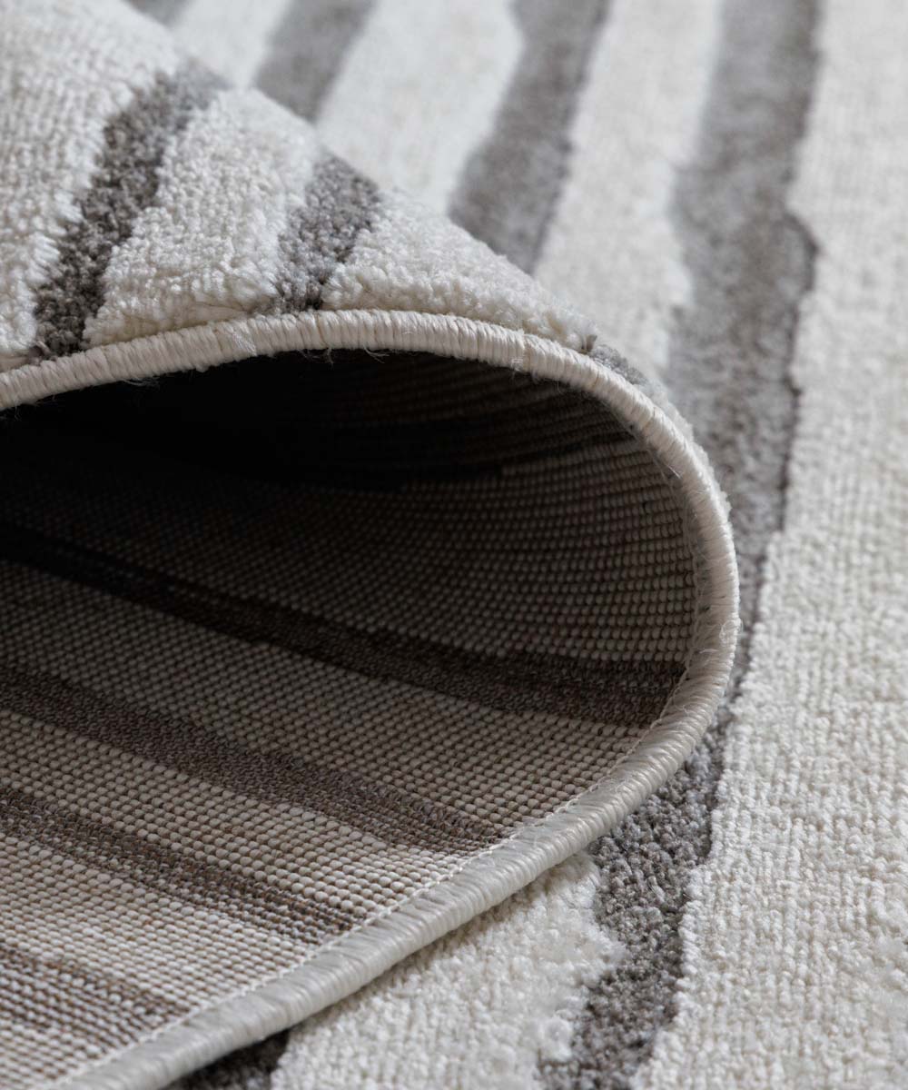 Japandi vloerkleed - Ridge Lin crème - close up Japandi vloerkleed - Ridge Lin crème - close up