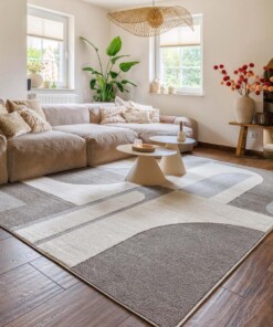 Japandi vloerkleed - Ridge Nevi crème/grijs - sfeer