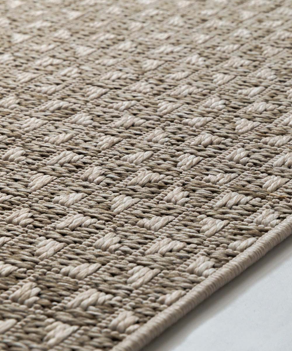 Jute balkonkleed - Alvra Dot beige - close up Jute balkonkleed - Alvra Dot beige - close up