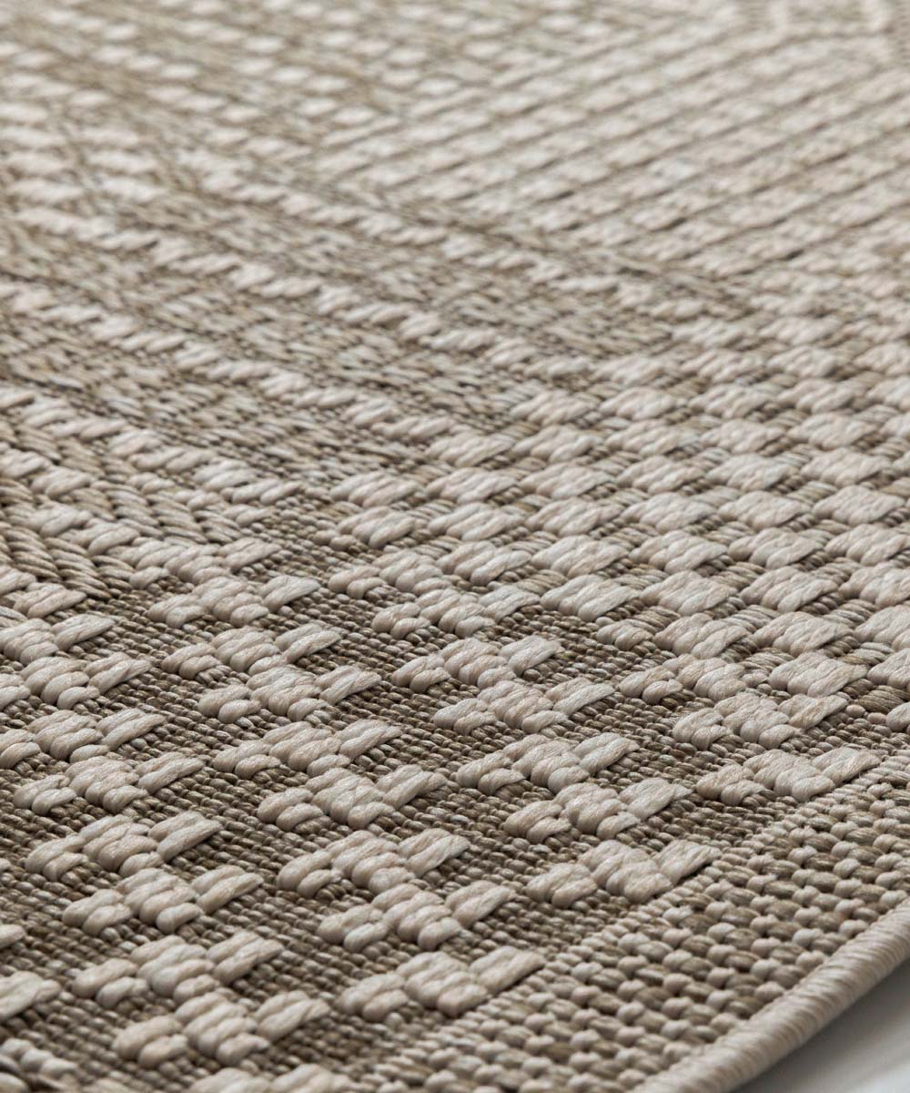 Jute balkonkleed - Alvra Tile beige - close up Jute balkonkleed - Alvra Tile beige - close up
