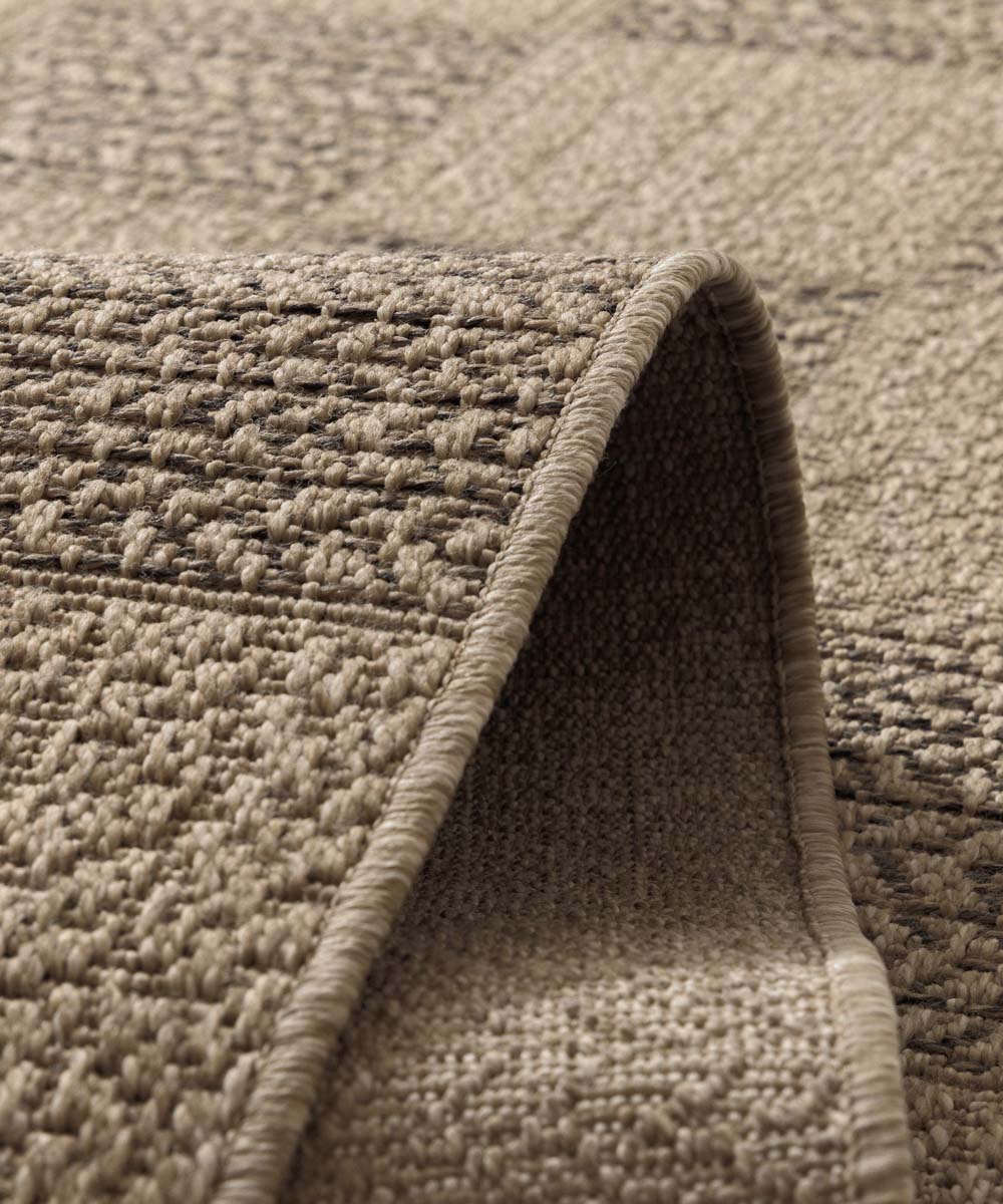 Jute balkonkleed - Cana Quadro beige - close up Jute balkonkleed - Cana Quadro beige - close up