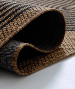 Jute balkonkleed - Serenity beige/zwart - close up