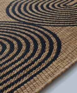 Jute balkonkleed - Serenity beige/zwart - close up, thumbnail