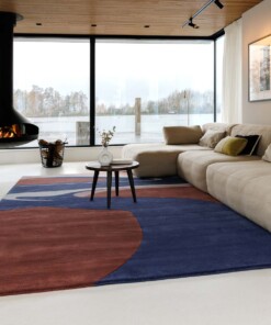 Modern vloerkleed - Skulptur Canyon rood/blauw - sfeer