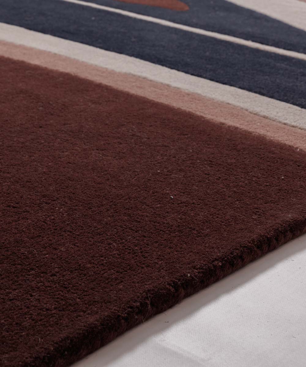 Modern vloerkleed - Skulptur Canyon rood/blauw - close up Modern vloerkleed - Skulptur Canyon rood/blauw - close up