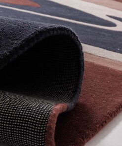 Modern vloerkleed - Skulptur Canyon rood/blauw - close up