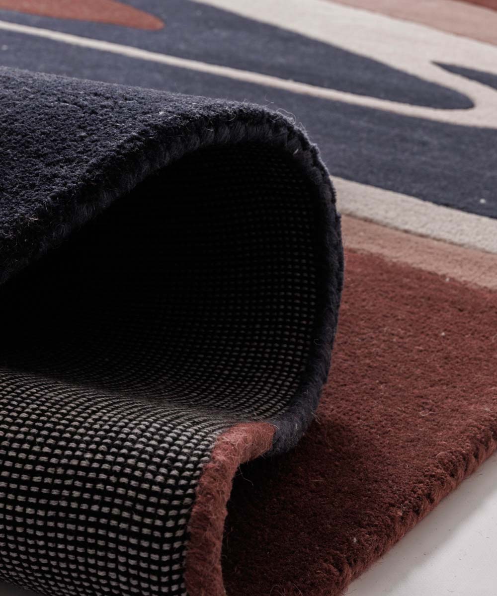 Modern vloerkleed - Skulptur Canyon rood/blauw - close up Modern vloerkleed - Skulptur Canyon rood/blauw - close up