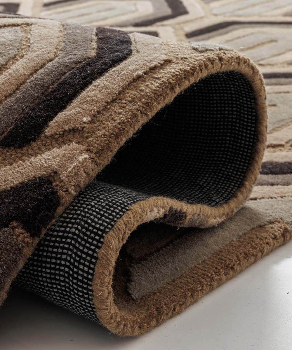 Modern vloerkleed - Skulptur okergeel - close up Modern vloerkleed - Skulptur okergeel - close up