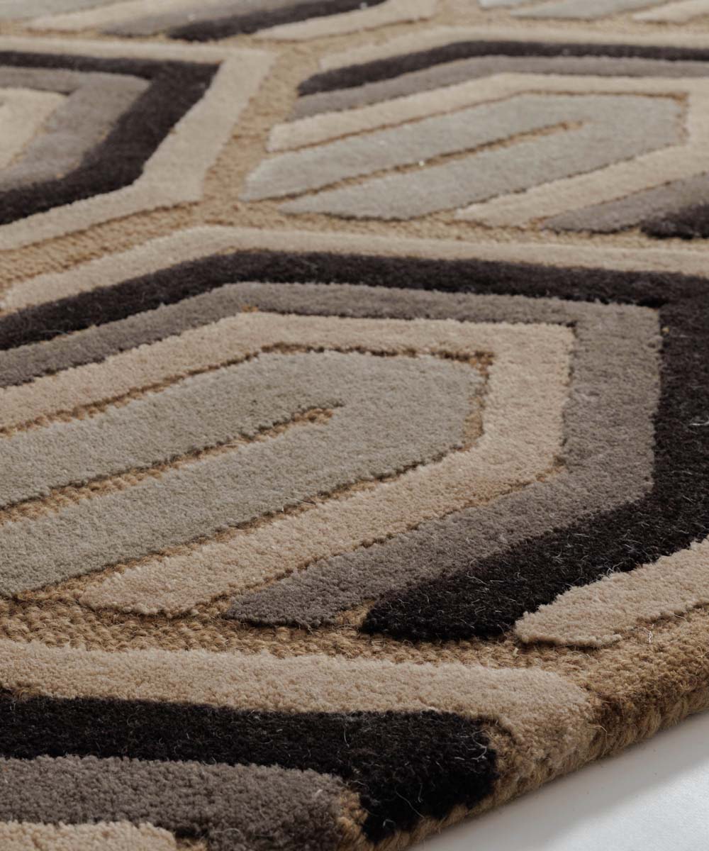 Modern vloerkleed - Skulptur okergeel - close up Modern vloerkleed - Skulptur okergeel - close up