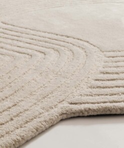 Organisch design vloerkleed - Balans Flow ivoor - close up, thumbnail