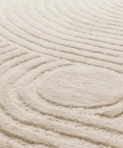 Organisch design vloerkleed - Balans Infinity ivoor - close up