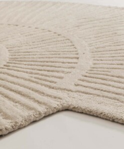 Organisch design vloerkleed  - Balans Shell ivoor - close up